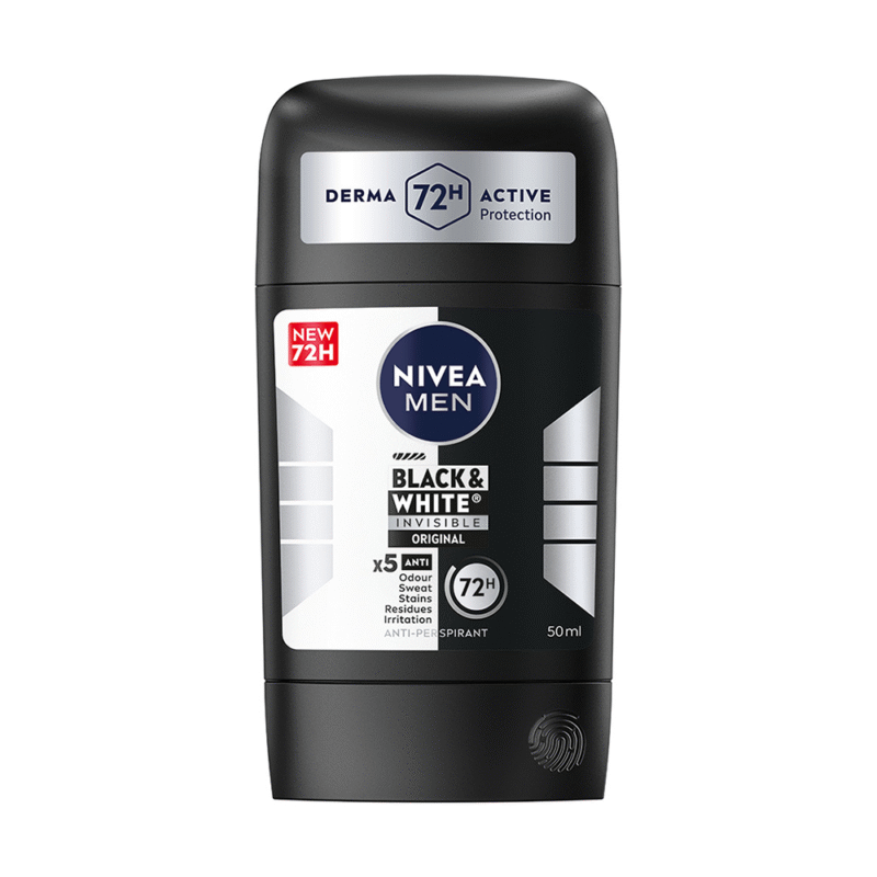 استیک ضد تعریق مردانه نیوآ مدل Black White حجم 50 میلی لیتر  Nivea Men Black White Anti Perspirant Stick 50Ml