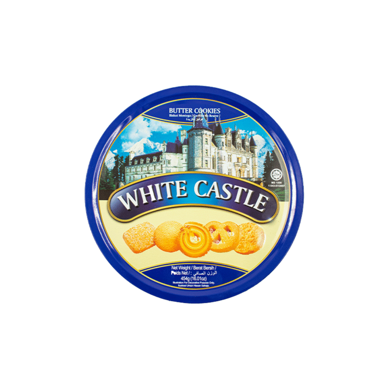 بیسکویت (کوکی) کَره‌ای قوطی فلزی ۴۵۴ گرم وایت کستل | White Castle Butter Cookies Tin 454g
