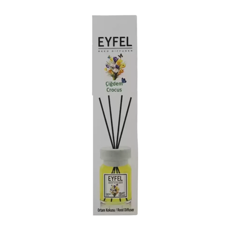 خوشبوکننده هوا ایفل با رایحه گل زعفران ۱۲۰ میلی‌لیتر – Eyfel Reed Diffuser With Sticks In Crocus Fragrance, 120ml
