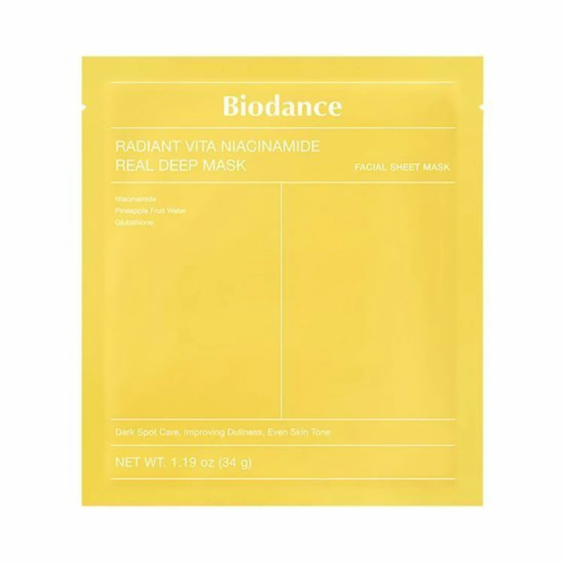 ماسک هیدروژل چند ویتامینه روشن‌کننده با نیکوتین‌آمید بایودنس | BIODANCE Radiant Vita Niacinamide Real Deep Mask