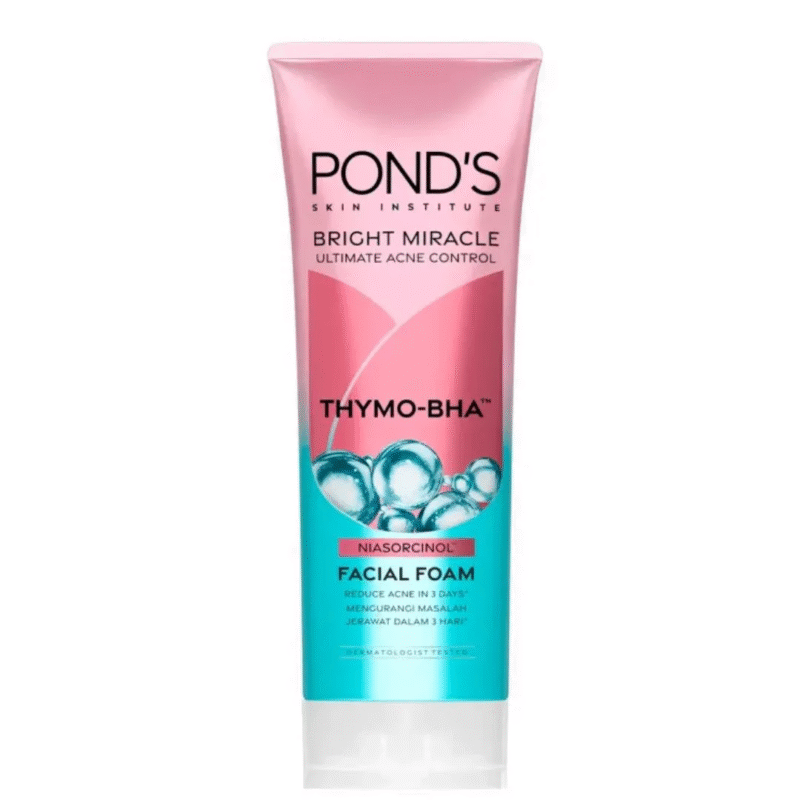 شوینده ضدجوش و روشن‌کننده پوندز مدل برایت میراکل | Pond’s Bright Miracle Ultimate Acne Control Thymo-BHA Niasorcinol Facial Foam